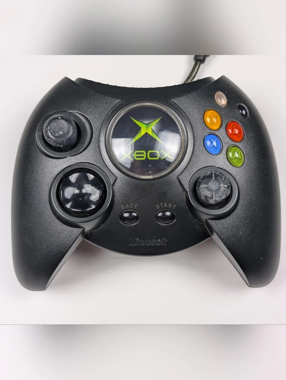 Original Microsoft Xbox Duke Controller OEM Wired Black Breakaway Cable Tested